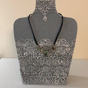 Vintage Abalone Corded Necklace